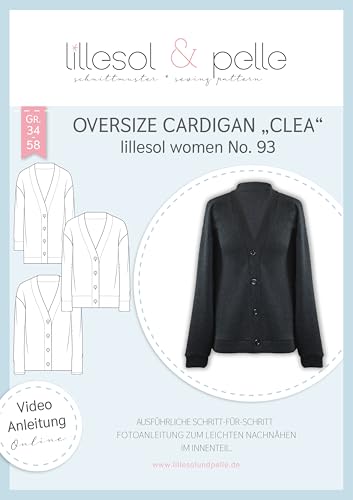 lillesol & pelle Schnittmuster lillesol Women No.93 Oversize Cardigan "Clea" in Größe 34-58 zum Nähen mit Foto-Anleitung und Video lillesol & pelle Schnittmuster lillesol Women No.93 Oversize Cardigan "Clea" in Größe 34-58 zum Nähen mit Foto-Anleitung und Video von lillesol & pelle