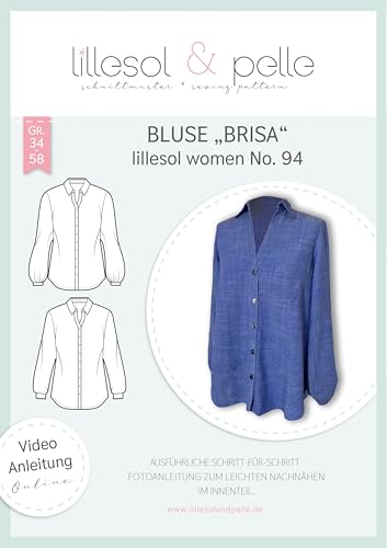 lillesol & pelle Schnittmuster lillesol Women No.94 Bluse "Brisa" in Größe 34-58 zum Nähen mit Foto-Anleitung und Video lillesol & pelle Schnittmuster lillesol Women No.94 Bluse "Brisa" in Größe 34-58 zum Nähen mit Foto-Anleitung und Video von lillesol & pelle