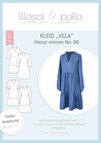 lillesol & pelle Schnittmuster lillesol Women No.96 Kleid "Vela" in Größe 34-58 zum Nähen mit Foto-Anleitung und Video von lillesol & pelle