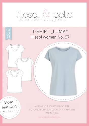 lillesol & pelle Schnittmuster lillesol Women No.97 T-Shirt "Luma" in Größe 34-58 zum Nähen mit Foto-Anleitung und Video lillesol & pelle Schnittmuster lillesol Women No.97 T-Shirt "Luma" in Größe 34-58 zum Nähen mit Foto-Anleitung und Video von lillesol & pelle