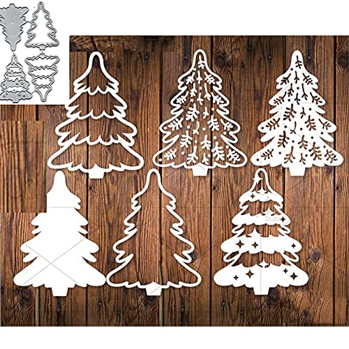 4 Stück Weihnachtsbaum-Stanzformen, Frohe Weihnachten, Schneeflocke, Metall-Stanzformen, Stanzschablonen, Schablonen, DIY, Einladung, Karten, Scrapbooking, Prägung, Basteln, Kartenherstellung von lilyshopingstore