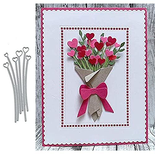 lilyshopingstore 6 Stück Herzförmige Blumen-Blatt Metall-Stanzformen, Love Spring Flower Card Stanzformen Stanzschablonen DIY Scrapbooking Fotoalbum dekorative Prägung Papier Kartenherstellung von lilyshopingstore