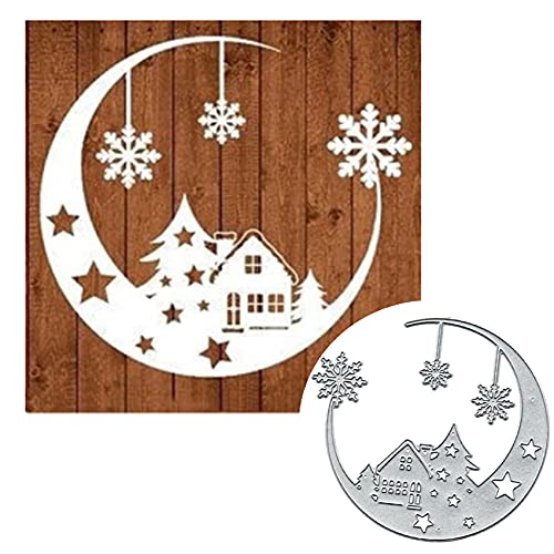 Weihnachts-Schneeflocken-Mond Stanzformen, Metall-Stanzformen, Schablonen, Vorlage für DIY-Einladungen, Karten, Sammelalben, Prägungen, Bastelarbeiten, Kartenherstellung von lilyshopingstore