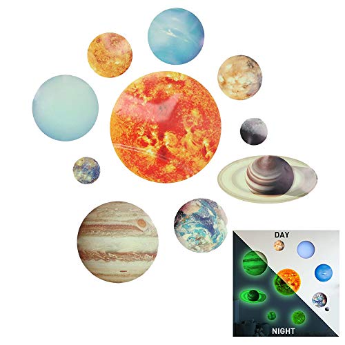 10-Planeten Sonnensystem Wandtattoo Leuchtend Set für Wanddeko,Leuchtsticker Sonne Erde Fluoreszierend Wandaufkleber Weltall Universum Weltraum Nachtleuchtend Wandsticker für Kinderzimmer Schlafzimmer 10-Planeten Sonnensystem Wandtattoo Leuchtend Set für Wanddeko,Leuchtsticker Sonne Erde Fluoreszierend Wandaufkleber Weltall Universum Weltraum Nachtleuchtend Wandsticker für Kinderzimmer Schlafzimmer von linjinde