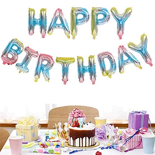 Geburtstagsdeko Regenbogen Happy Birthday Helium Folienballons Banner für Mädchen,16"Blau Bunt Buchstaben Ballon Girlande,Alles Gute zum Geburtstag Luftballons Garland für Kinder Junge Party Dekoratio Geburtstagsdeko Regenbogen Happy Birthday Helium Folienballons Banner für Mädchen,16"Blau Bunt Buchstaben Ballon Girlande,Alles Gute zum Geburtstag Luftballons Garland für Kinder Junge Party Dekoratio von linjinde