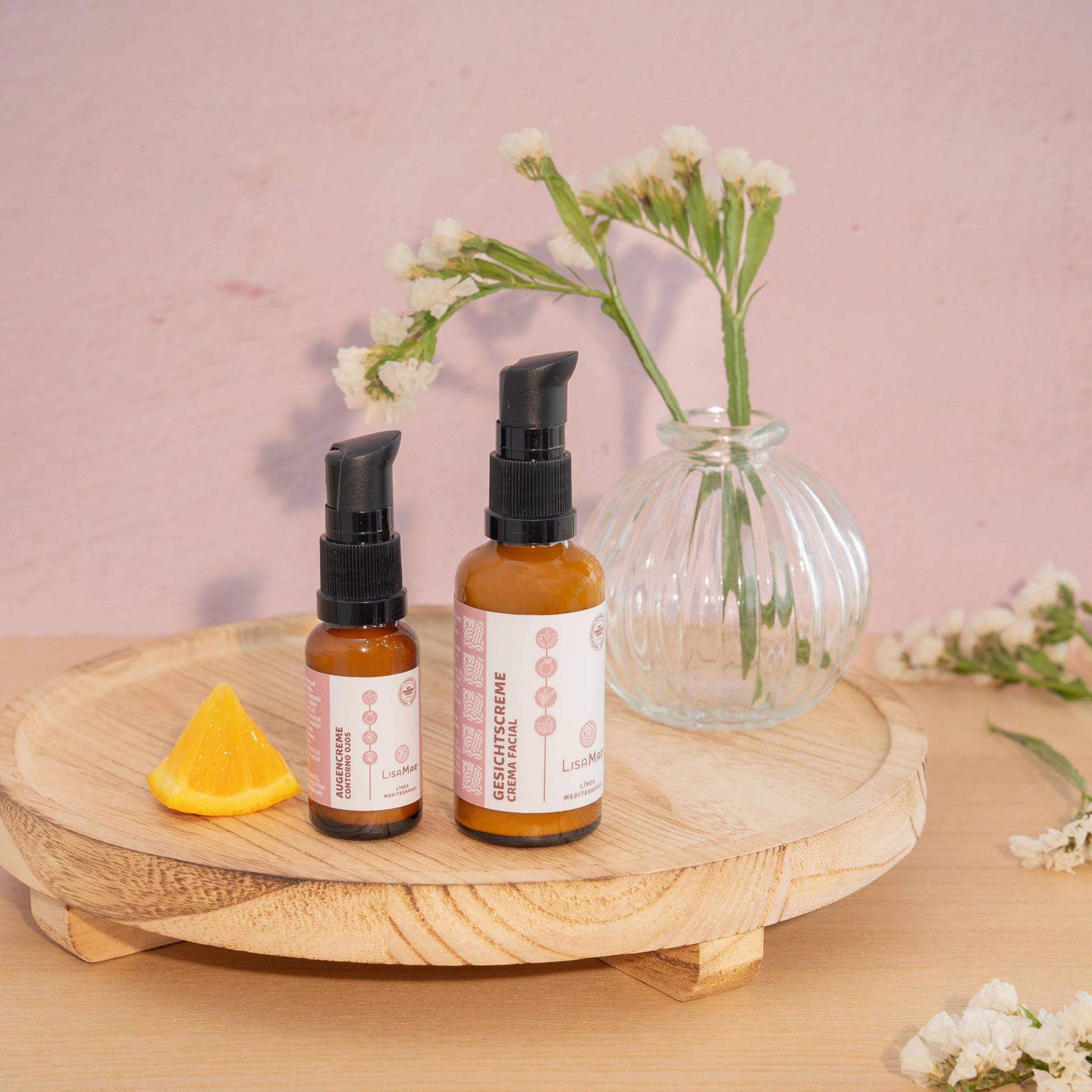 Anti Aging Beauty Set Gesichts- & Augencreme. Spare 10% - Reduziert Augenringe Und Falten, Strafft Mit Hyaluron. Bio, Vegan, Natürlich von lisamarcosmetics
