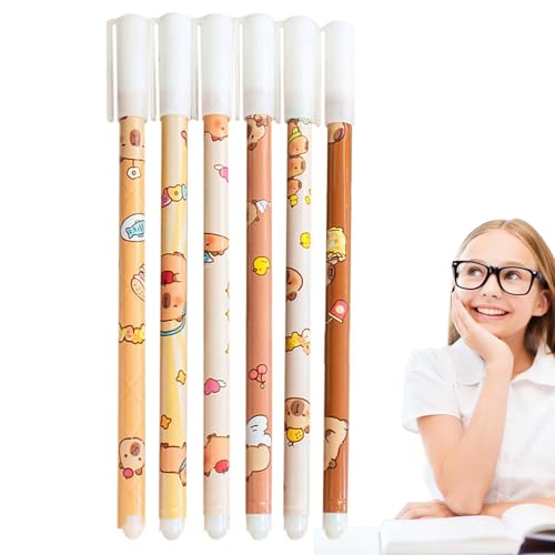 lisutupode Löschbare Gelstifte, löschbare Stifte, Set von 6 Capybara -Muster bunte Gelstifte, Mit Radiergummi, Fade-resistenter, Comfort-Grip-Schreibwarenpapier für Kunstskizzierschulenaufgaben lisutupode Löschbare Gelstifte, löschbare Stifte, Set von 6 Capybara -Muster bunte Gelstifte, Mit Radiergummi, Fade-resistenter, Comfort-Grip-Schreibwarenpapier für Kunstskizzierschulenaufgaben von lisutupode