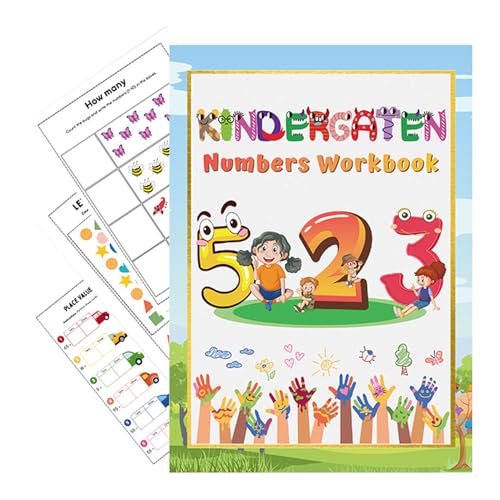 lisutupode Mathematikheft für Kindergarten, Buch zum Schreiben von Zahlen | Lernspiele, interaktives Lesen, Schreiben Mathematik, 3 – 8 Jahre, Entwicklung der Feinmotorik von lisutupode