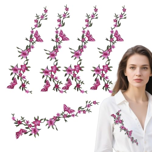 lisutupode Stickerei Patches - Blumen Schmetterling Aufbügelpatches,Fünf Handgefertigte Stoff Accessoires Für Taschen Kleider Jacken Jeans Hemden lisutupode Stickerei Patches - Blumen Schmetterling Aufbügelpatches,Fünf Handgefertigte Stoff Accessoires Für Taschen Kleider Jacken Jeans Hemden von lisutupode