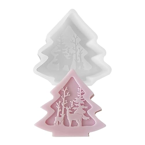 lisutupode Weihnachtsbaum-Kerzenform | Schreibtisch-Ornament-Zementform, Weihnachtskerzenherstellung, Silikon-Gießformen für Heimdekoration, Epoxidharz-Form von lisutupode