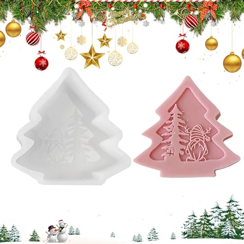 lisutupode Weihnachtsbaum-Silikonform, Schreibtisch-Ornament, Zementform, Weihnachtskerzenherstellung, Silikon-Gießformen für Heimdekoration, Epoxidharz-Form von lisutupode