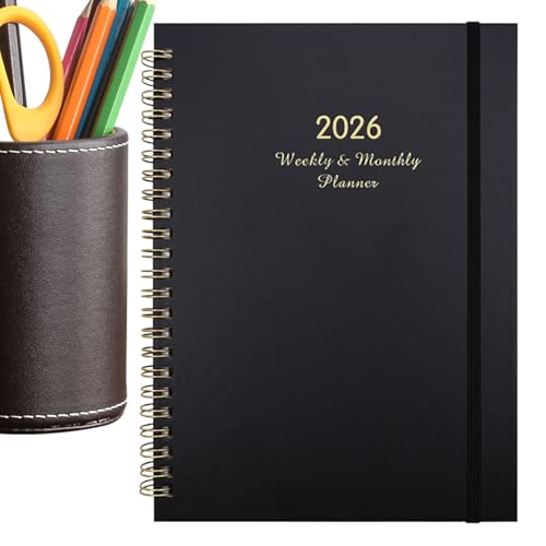 lisutupode Wochenplaner - Geschäftlicher A5 Ringbuch Kalender 2026 Planer - Multifunktionales Planungsbuch für Zuhause Meetings Klassenräume Geschäftsreisen Schule - Unterricht Zuhause Arbeit von lisutupode