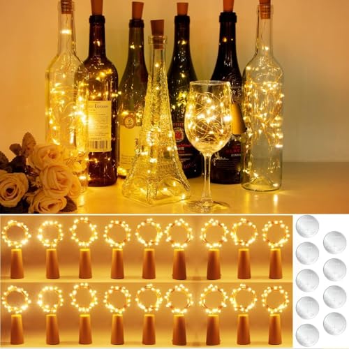 litogo 18 Stück LED Lichterkette mit Batterie, 2M 20LED Mini Lichterkette für Flasche DIY für Außen/Innen Deko für Party, Hochzeit, Weihnachten, Warmweiß litogo 18 Stück LED Lichterkette mit Batterie, 2M 20LED Mini Lichterkette für Flasche DIY für Außen/Innen Deko für Party, Hochzeit, Weihnachten, Warmweiß von litogo