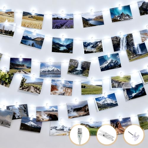 litogo 12M 120LED Fotoclips Lichterkette, USB, für Zimmer Deko Fotos Wand mit 60 Klammern Bilder für Wohnzimmer, Weihnachten, Hochzeiten, Party Kaltweiß litogo 12M 120LED Fotoclips Lichterkette, USB, für Zimmer Deko Fotos Wand mit 60 Klammern Bilder für Wohnzimmer, Weihnachten, Hochzeiten, Party Kaltweiß von litogo