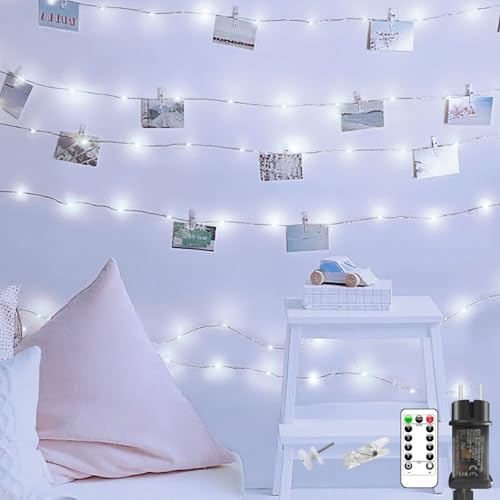 litogo Fotoclips Lichterkette für Zimmer Deko, 5M 50 LED Fotowand Lichterkette mit Steckdose und Fernbedienung, 8 Lichtmodi 30 Klammern Lichterkette Innen Außen Deko für Mädchen Geschenk Weihnachten litogo Fotoclips Lichterkette für Zimmer Deko, 5M 50 LED Fotowand Lichterkette mit Steckdose und Fernbedienung, 8 Lichtmodi 30 Klammern Lichterkette Innen Außen Deko für Mädchen Geschenk Weihnachten von litogo