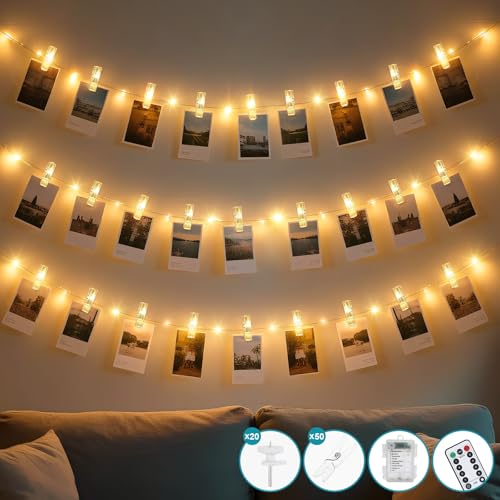 litogo LED Fotoclips Lichterkette für Zimmer Deko, 10M 100LED Lichterkette mit Fernbedienung 8 Modi für Fotos Lichterketten Wand Batteriebetriebene Bilder für Wohnzimmer, Weihnachten, Hochzeiten litogo LED Fotoclips Lichterkette für Zimmer Deko, 10M 100LED Lichterkette mit Fernbedienung 8 Modi für Fotos Lichterketten Wand Batteriebetriebene Bilder für Wohnzimmer, Weihnachten, Hochzeiten von litogo