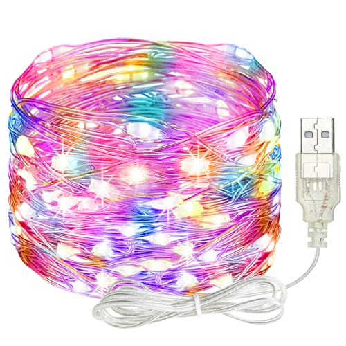 litogo Led Lichterkette mit USB, 5M 50LED Kupferdraht Lichterkette mit Stecker, Wasserdicht Weihnachten Lichterketten für Party, Garten, Hochzeit, Innen Außen Deko, Bunt litogo Led Lichterkette mit USB, 5M 50LED Kupferdraht Lichterkette mit Stecker, Wasserdicht Weihnachten Lichterketten für Party, Garten, Hochzeit, Innen Außen Deko, Bunt von litogo