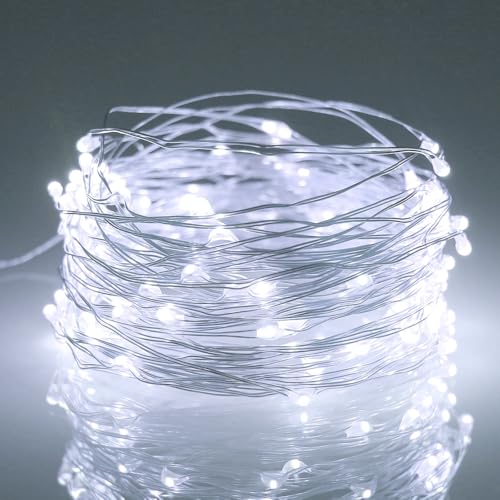litogo Lichterkette Batterie Timer, 3M 30 LED Lichterkette Innen Wasserdicht Kupferdraht Fairy Lights, Lichterketten Batteriebetrieben (AA Batterie) für Party Weihnachten Hochzeit Deko, Kaltes Weiß von litogo