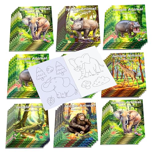 Malbücher für Wildtiere, Partygeschenke, Löwe, Elefant, Tiger, Giraffe, Affe, Zebra, Krokodil, Großpackung für Kinder, DIY, Kunst, Zeichnen, Aktivitätsbuch-Set für Tiere, Party, 12 Stück Malbücher für Wildtiere, Partygeschenke, Löwe, Elefant, Tiger, Giraffe, Affe, Zebra, Krokodil, Großpackung für Kinder, DIY, Kunst, Zeichnen, Aktivitätsbuch-Set für Tiere, Party, 12 Stück von littkeef cliaet
