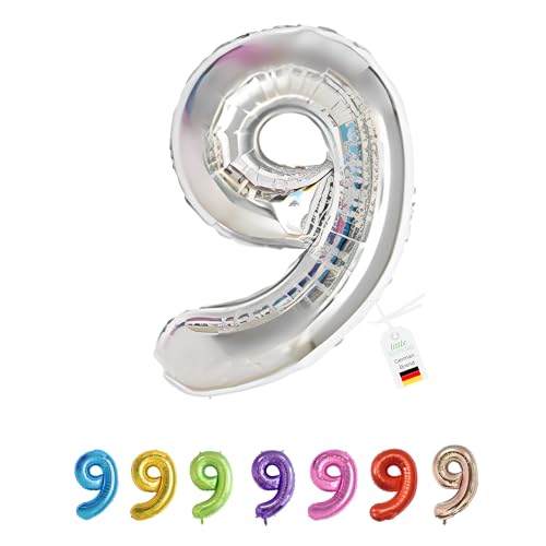 LITTLE BIRTHDAY | Zahlen Luftballon | Folienballon | Helium Gas Balloon Ballon | 101 cm | 0 1 2 3 4 5 6 7 8 9 in vielen Farben | Geburtstag | Kindergeburtstag | Deko | silber 9 LITTLE BIRTHDAY | Zahlen Luftballon | Folienballon | Helium Gas Balloon Ballon | 101 cm | 0 1 2 3 4 5 6 7 8 9 in vielen Farben | Geburtstag | Kindergeburtstag | Deko | silber 9 von little Birthday