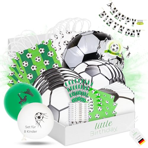 LITTLE BIRTHDAY | Fußball Mottobox für Kindergeburtstag | Motto Party Set | Geburtstagsdeko 8 Kinder | Tischdeko | Raumdeko | Kuchendeko | Einladungskarten | Mitgebseltütchen | Kosten | Zeitersparnis LITTLE BIRTHDAY | Fußball Mottobox für Kindergeburtstag | Motto Party Set | Geburtstagsdeko 8 Kinder | Tischdeko | Raumdeko | Kuchendeko | Einladungskarten | Mitgebseltütchen | Kosten | Zeitersparnis von little Birthday
