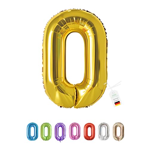 LITTLE BIRTHDAY | Zahlen Luftballon | Folienballon | Helium Gas Balloon Ballon | 101 cm | 0 1 2 3 4 5 6 7 8 9 in vielen Farben | Geburtstag | Kindergeburtstag | Deko | gold 0 von little Birthday