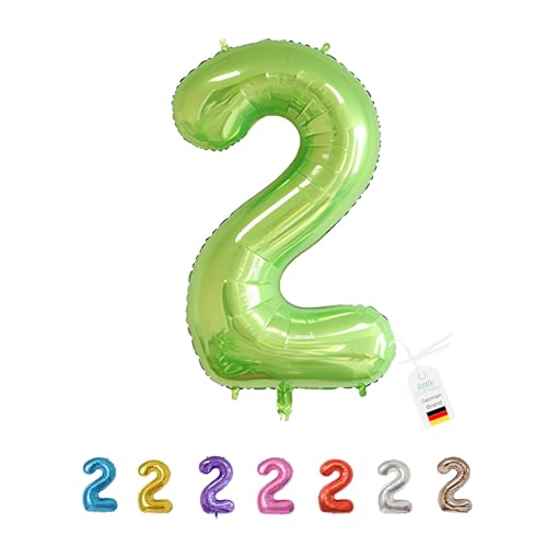 LITTLE BIRTHDAY | Zahlen Luftballon | Folienballon | Helium Gas Balloon Ballon | 101 cm | 0 1 2 3 4 5 6 7 8 9 in vielen Farben | Geburtstag | Kindergeburtstag | Deko | grün 2 von little Birthday