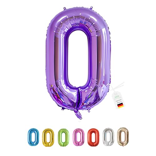 LITTLE BIRTHDAY | Zahlen Luftballon | Folienballon | Helium Gas Balloon Ballon | 101 cm | 0 1 2 3 4 5 6 7 8 9 in vielen Farben | Geburtstag | Kindergeburtstag | Deko | lila 0 von little Birthday