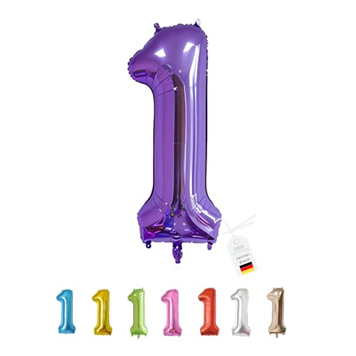 LITTLE BIRTHDAY | Zahlen Luftballon | Folienballon | Helium Gas Balloon Ballon | 101 cm | 0 1 2 3 4 5 6 7 8 9 in vielen Farben | Geburtstag | Kindergeburtstag | Deko | lila 1 von little Birthday