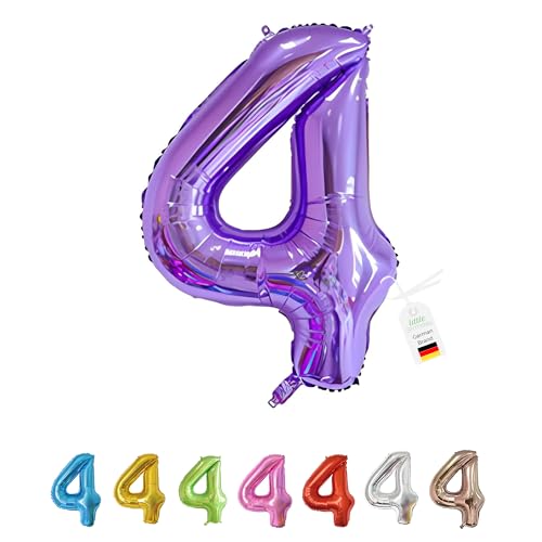 LITTLE BIRTHDAY | Zahlen Luftballon | Folienballon | Helium Gas Balloon Ballon | 101 cm | 0 1 2 3 4 5 6 7 8 9 in vielen Farben | Geburtstag | Kindergeburtstag | Deko | lila 4 von little Birthday