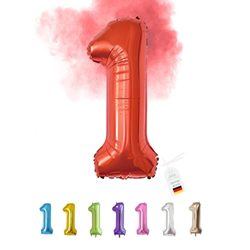 LITTLE BIRTHDAY | Zahlen Luftballon | Folienballon | Helium Gas Balloon Ballon | 101 cm | 0 1 2 3 4 5 6 7 8 9 in vielen Farben | Geburtstag | Kindergeburtstag | Deko | rot 1 von little Birthday