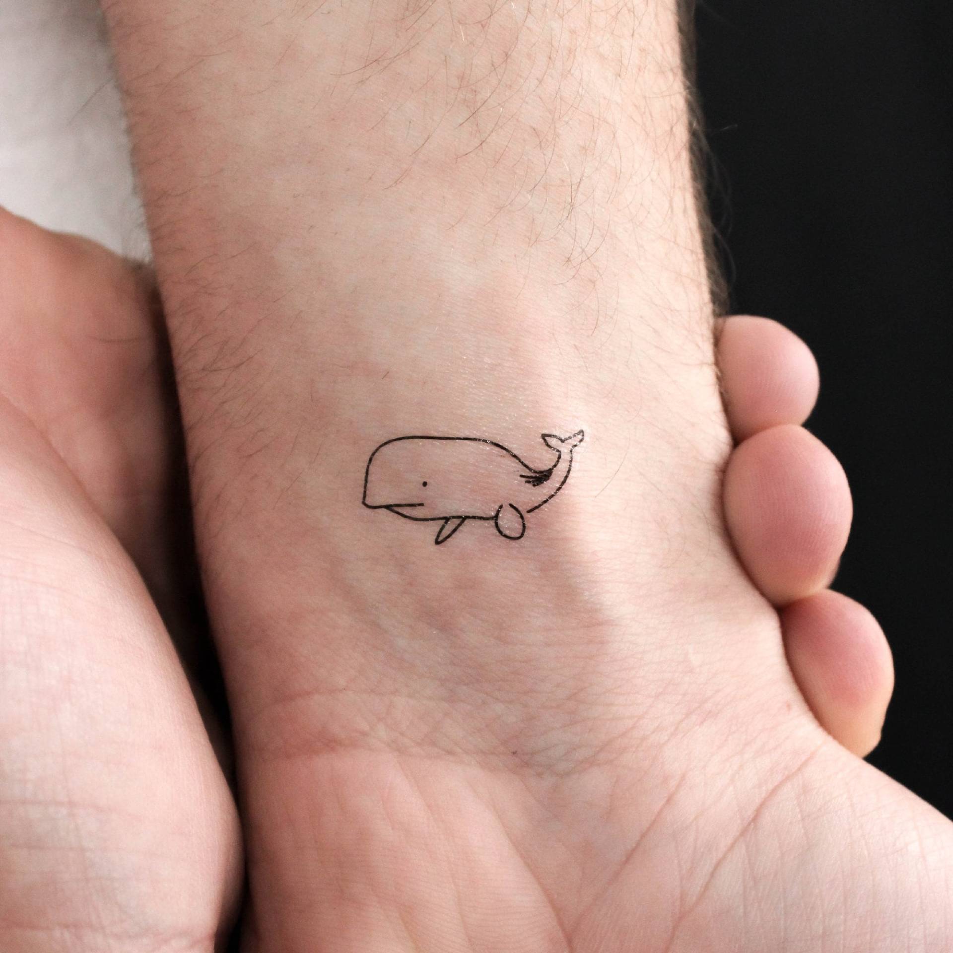 Fine Line Wal Temporäres Tattoo | 3Er Set Fine Line Wal Temporäres Tattoo | 3Er Set von littletattoos