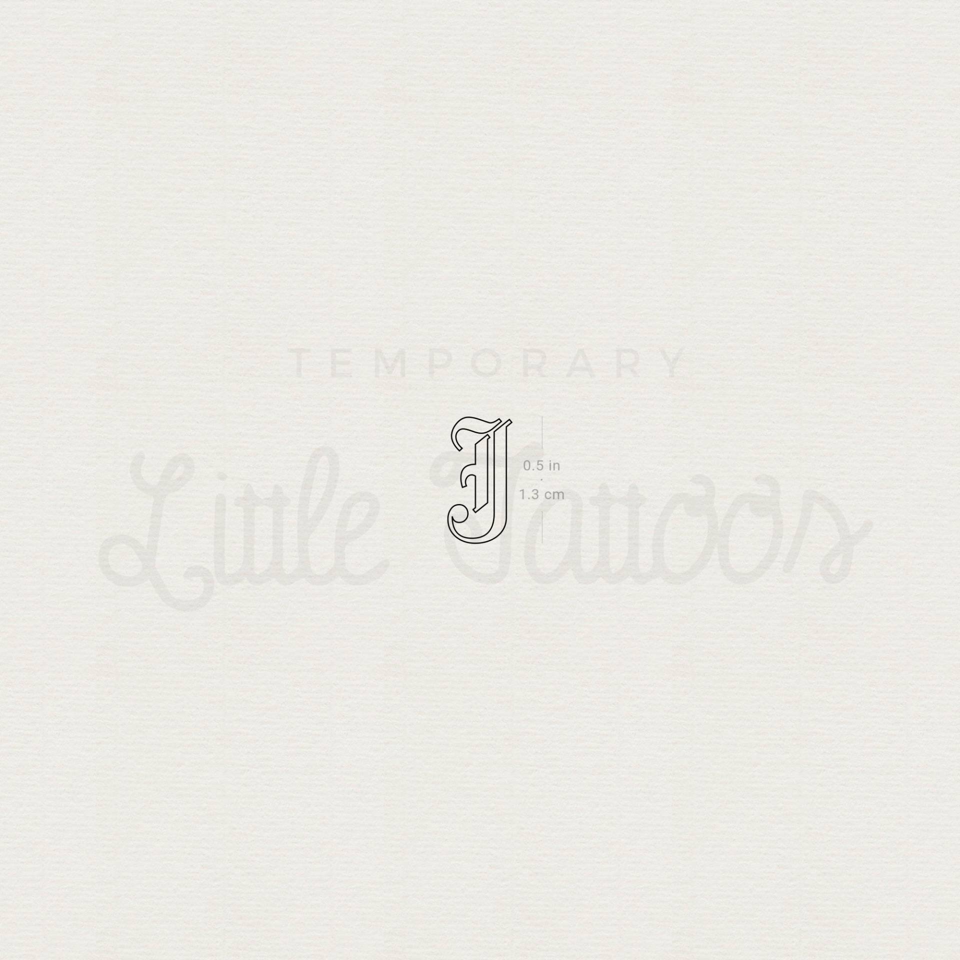 Gothic Style J Buchstabe Temporäres Tattoo | 3Er Set von littletattoos
