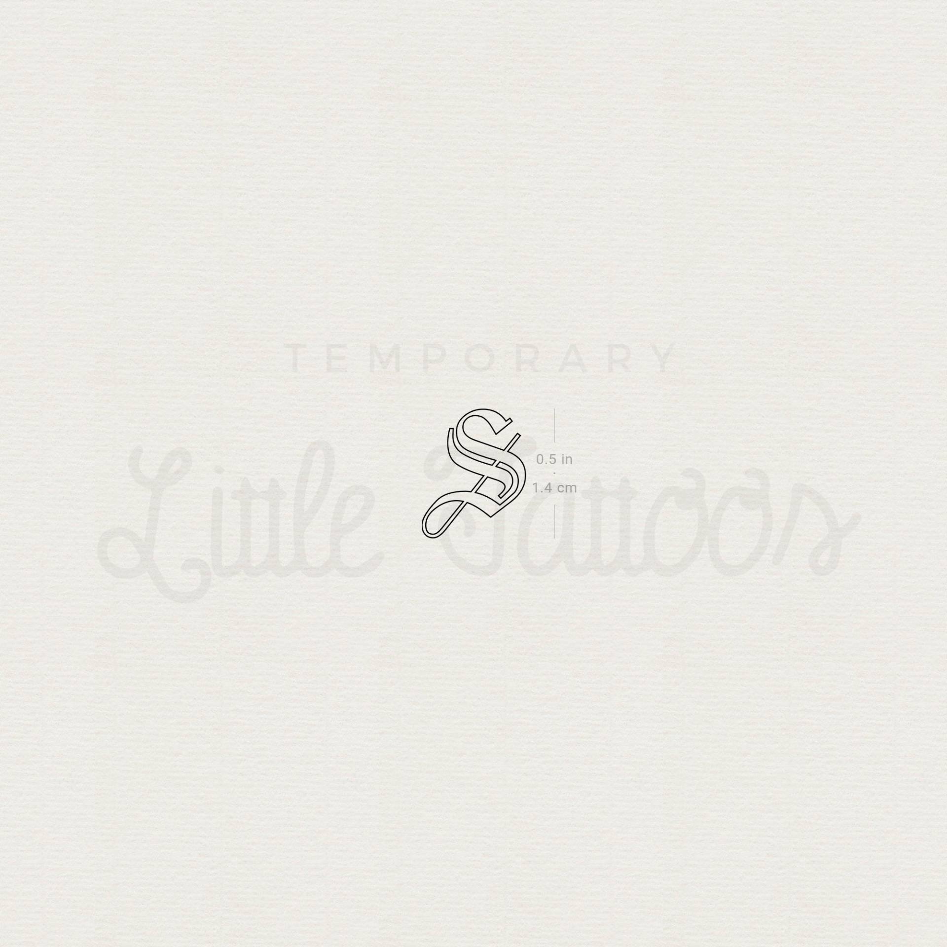 Gothic Style S Buchstabe Temporäres Tattoo | 3Er Set von littletattoos