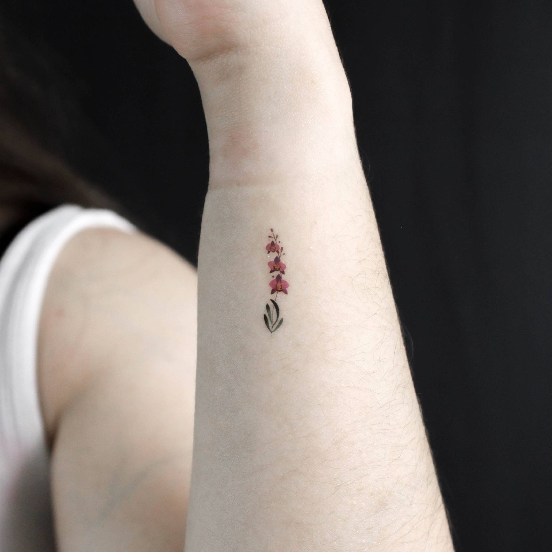 Kleine Lila Orchidee in Wasserfarbe Temporäres Tattoo | 3Er Set Kleine Lila Orchidee in Wasserfarbe Temporäres Tattoo | 3Er Set von littletattoos