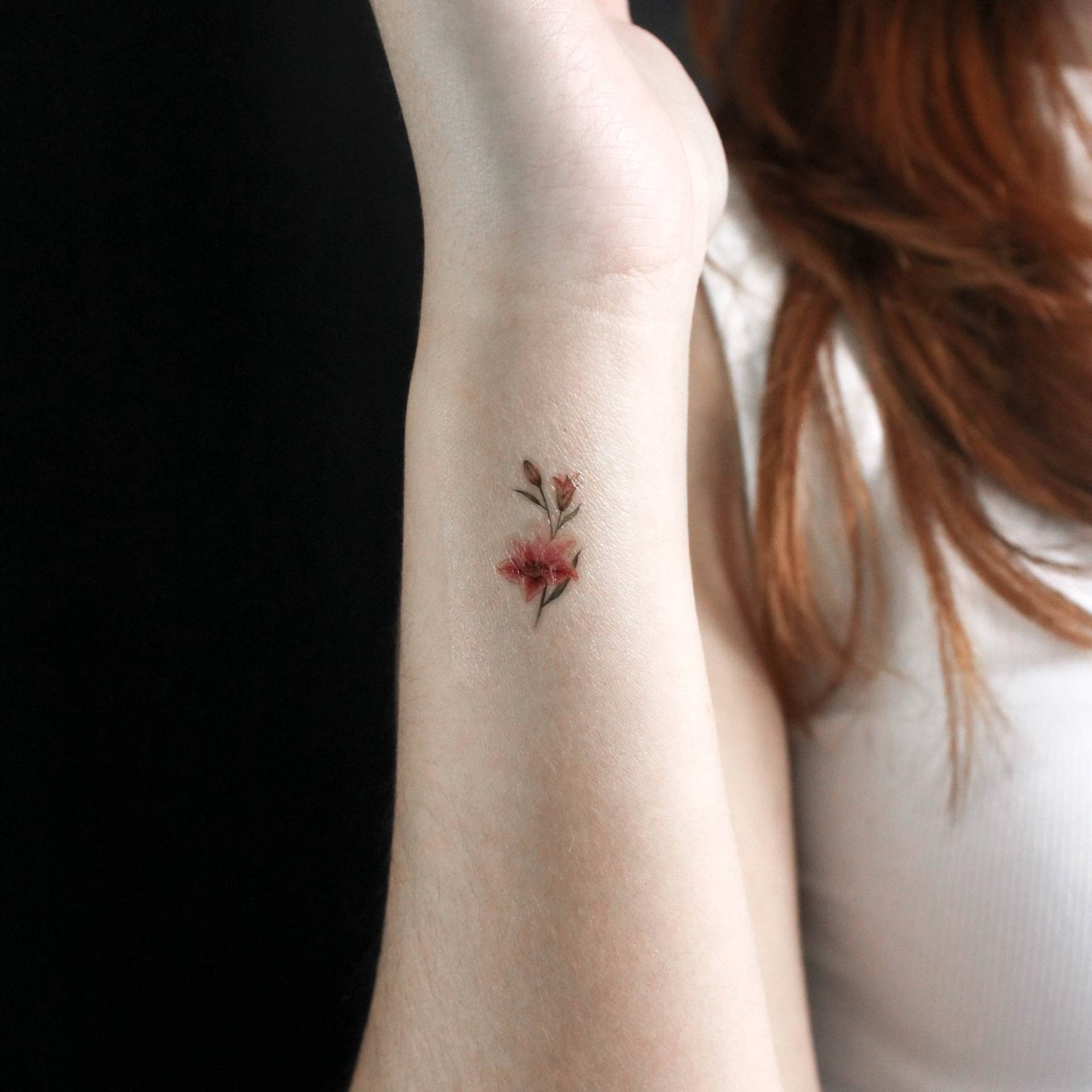 Kleine Aquarell Lilie Sterngucker Temporary Tattoo | 3Er Set von littletattoos