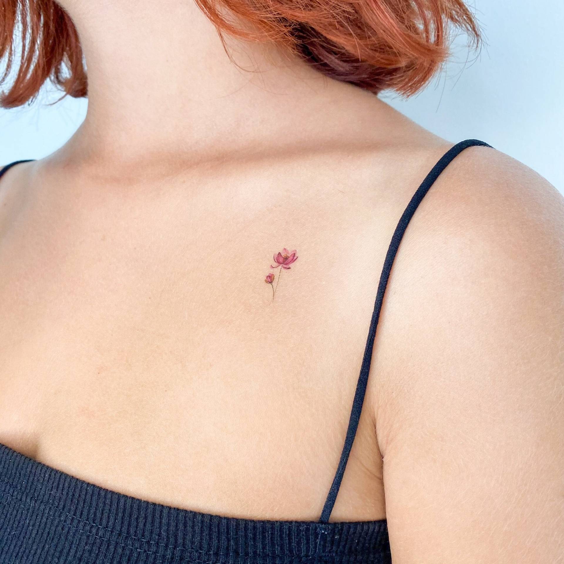 Kleine Aquarell Lotus Blume Temporäres Tattoo | 3Er Set Kleine Aquarell Lotus Blume Temporäres Tattoo | 3Er Set von littletattoos