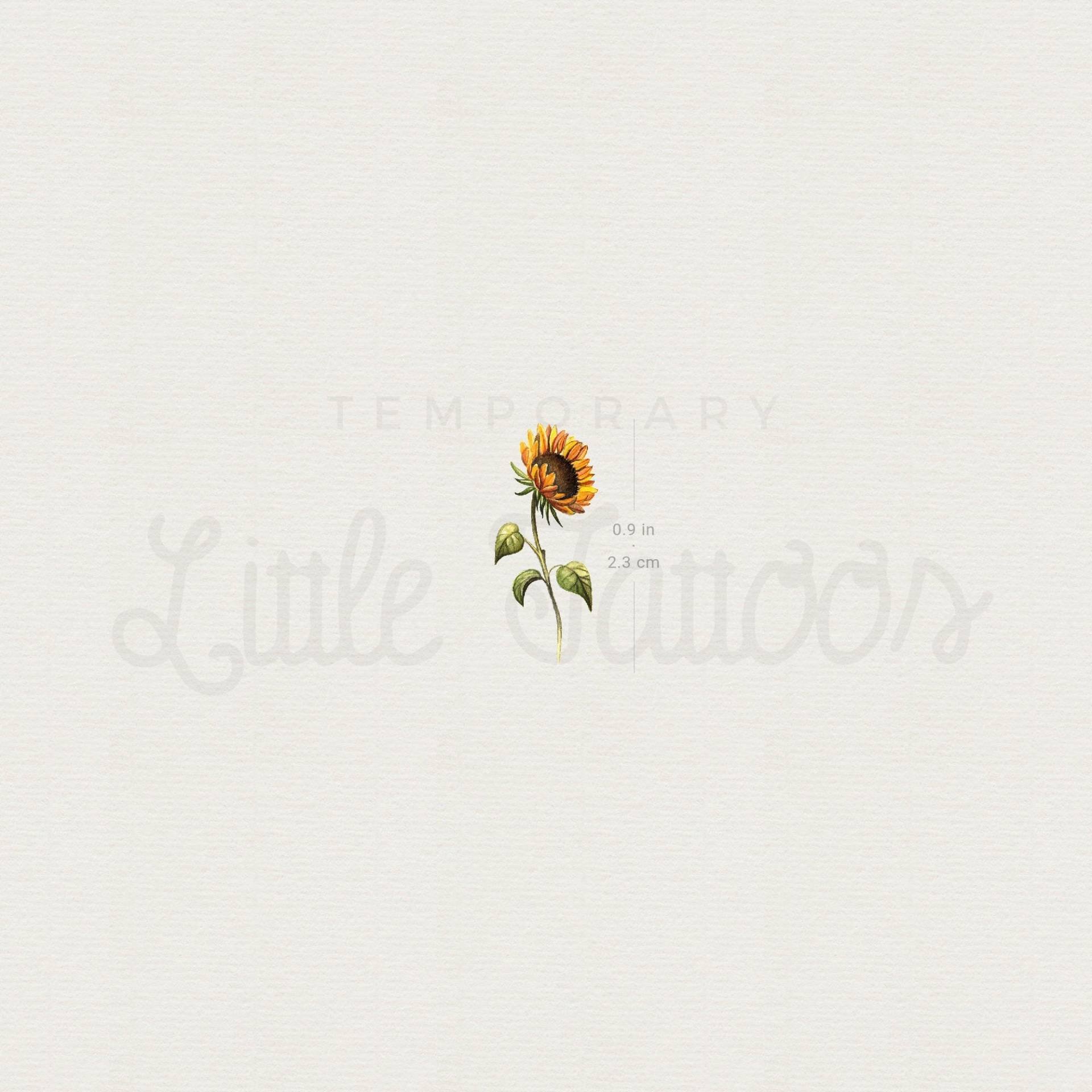 Kleine Aquarell Sonnenblume Temporäres Tattoo | 3Er Set von littletattoos