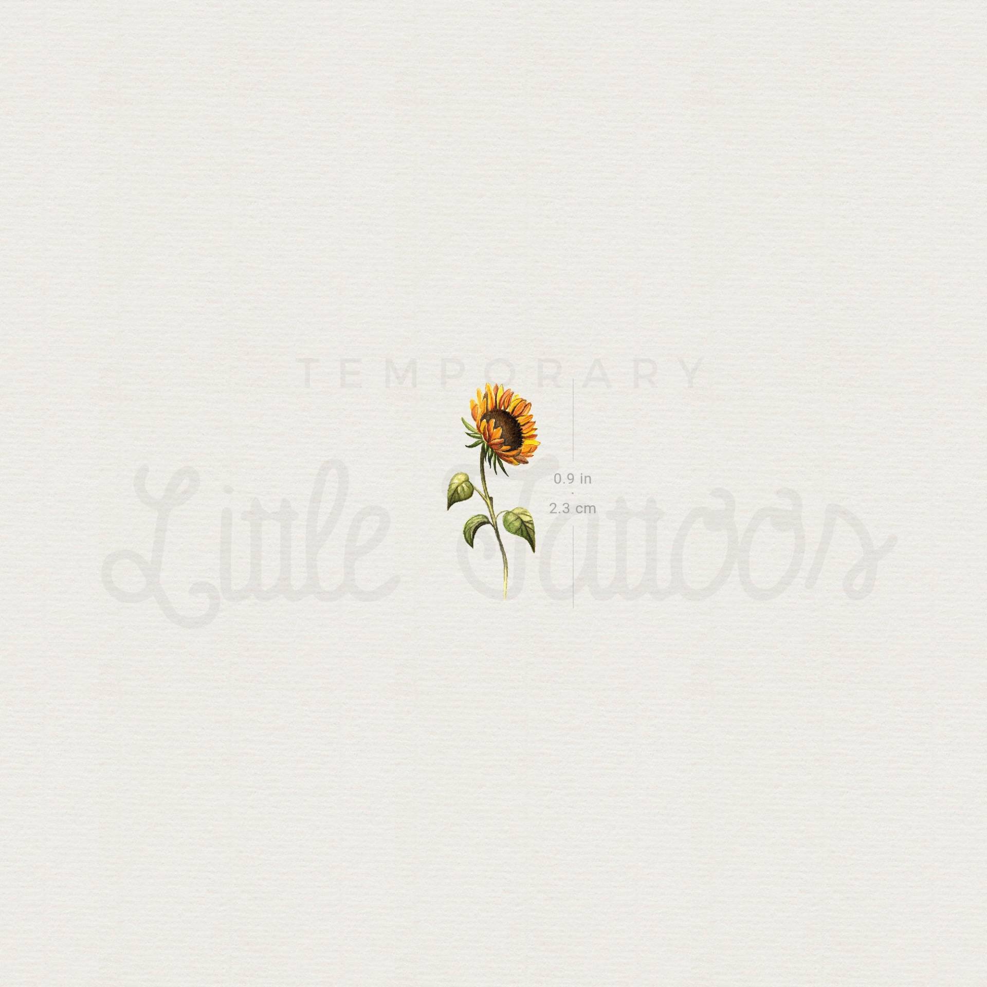 Kleine Aquarell Sonnenblume Temporäres Tattoo | 3Er Set Kleine Aquarell Sonnenblume Temporäres Tattoo | 3Er Set von littletattoos