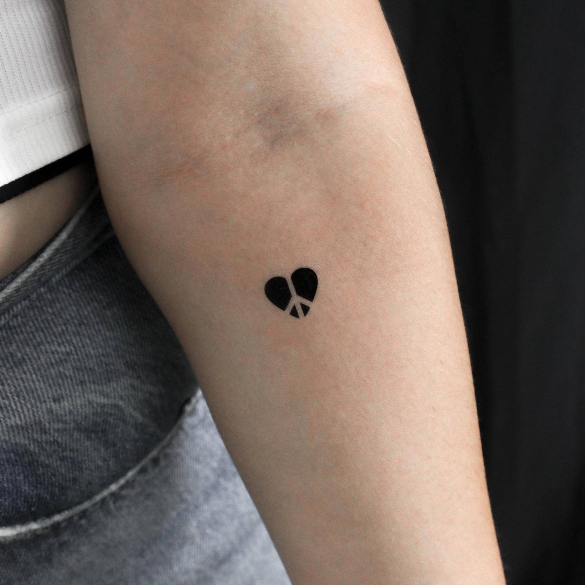 Negativer Raum Peace & Love Symbol Temporäres Tattoo | 3Er Set Negativer Raum Peace & Love Symbol Temporäres Tattoo | 3Er Set von littletattoos