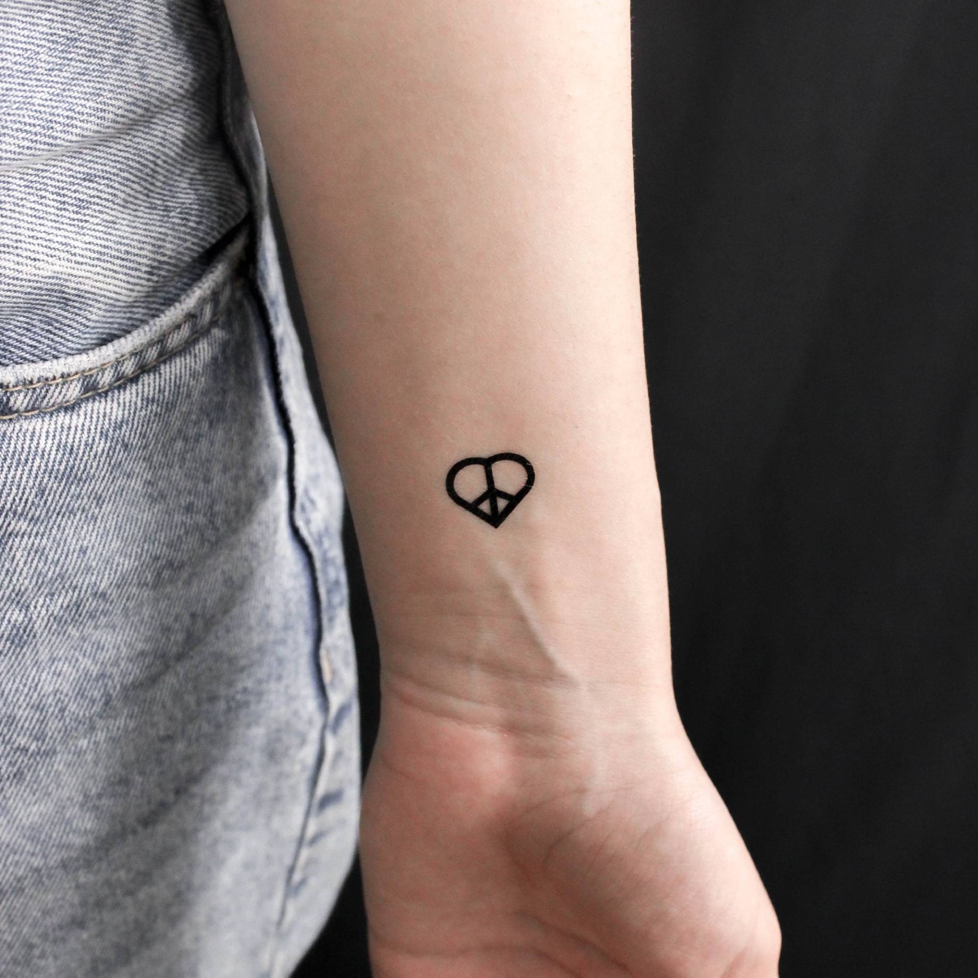 Peace & Love Symbol Temporäres Tattoo | 3Er Set Peace & Love Symbol Temporäres Tattoo | 3Er Set von littletattoos