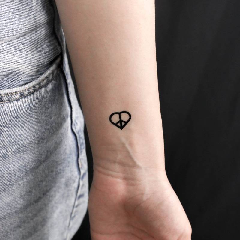 Peace & Love Symbol Temporäres Tattoo | 3Er Set von littletattoos