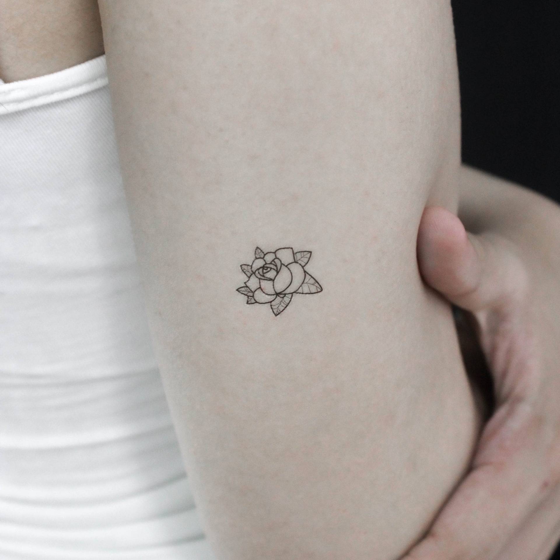 Rose Kopf Umriss Temporäres Tattoo | 3Er Set von littletattoos