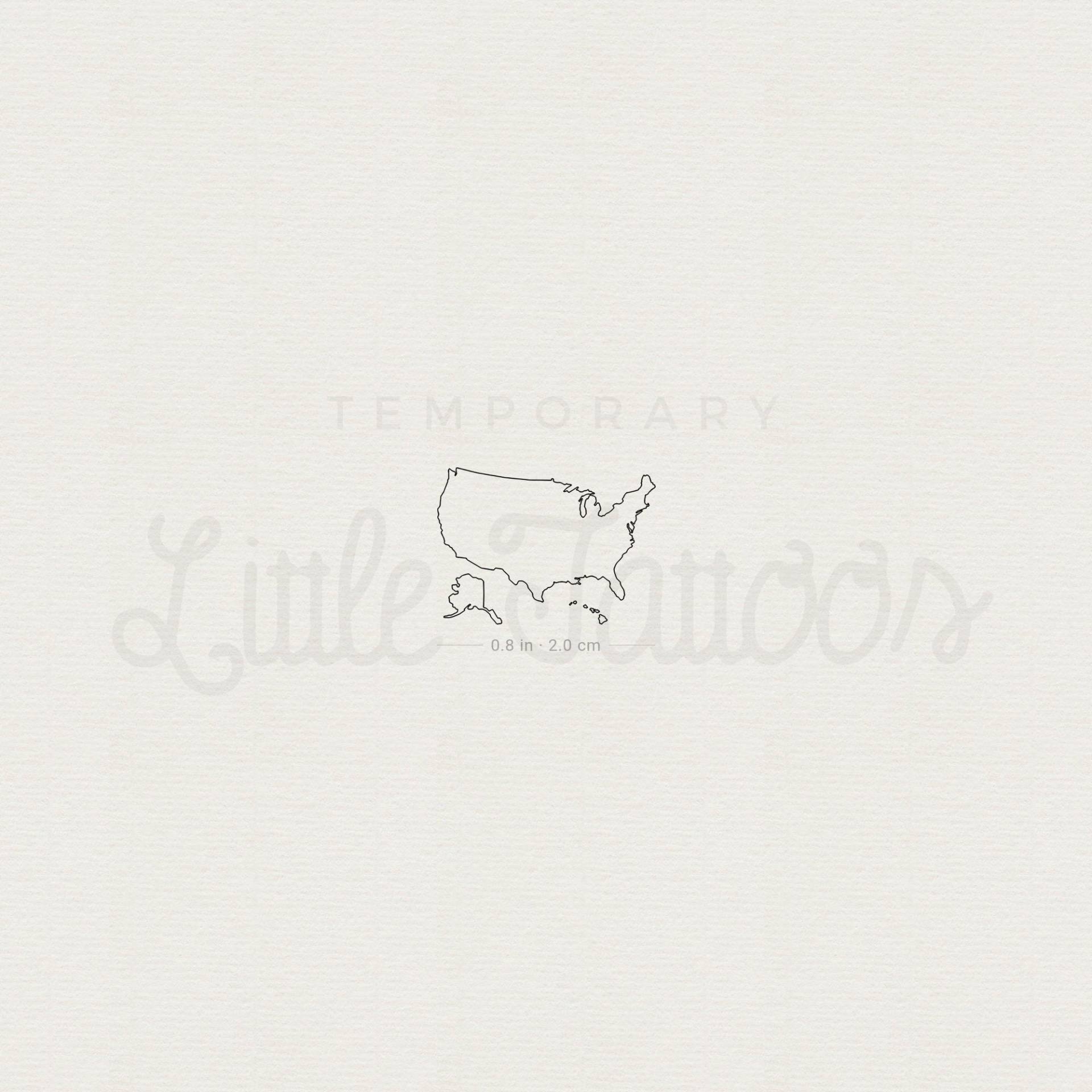 Usa Karte Temporäres Tattoo | 3Er Set von littletattoos