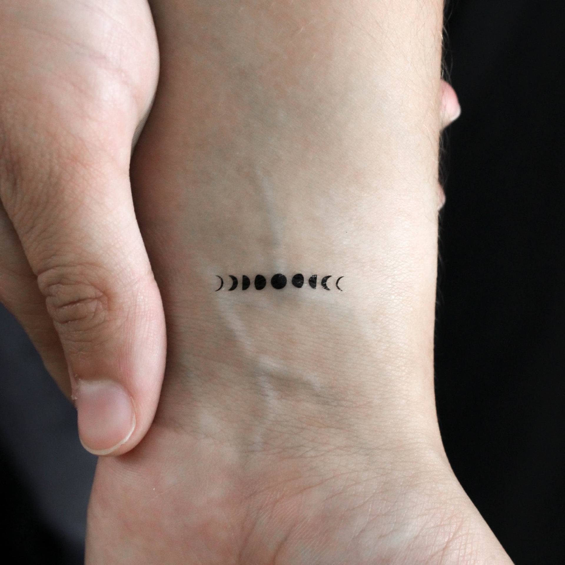 Winzige Mondphasen Temporäres Tattoo | 3Er Set von littletattoos
