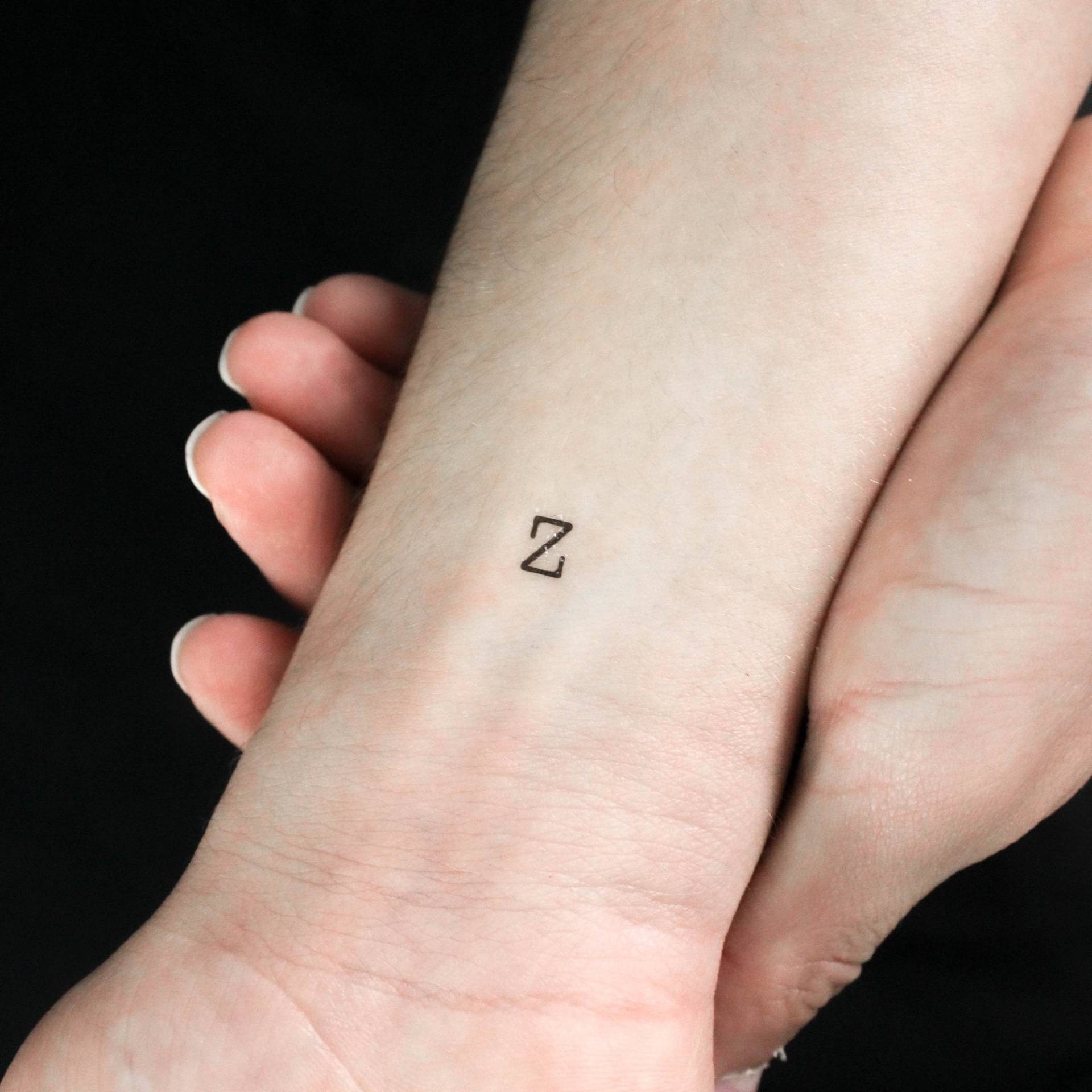 Z Groß Schreibmaschine Buchstabe Temporäres Tattoo | 3Er Set von littletattoos