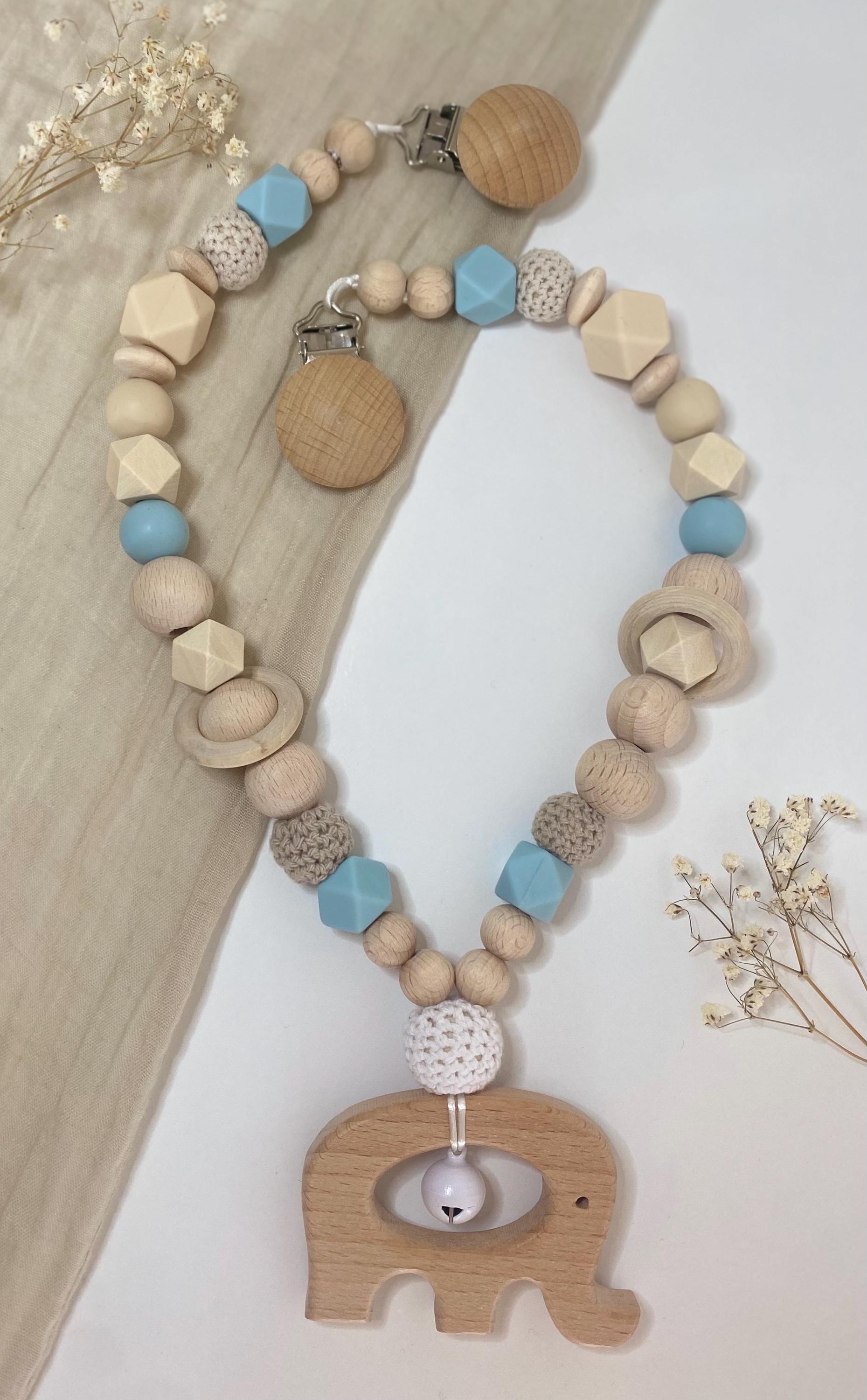 Kinderwagenkette | Junge Blau Weiß Holz Kinderwagenkette | Junge Blau Weiß Holz von littlewonder1996