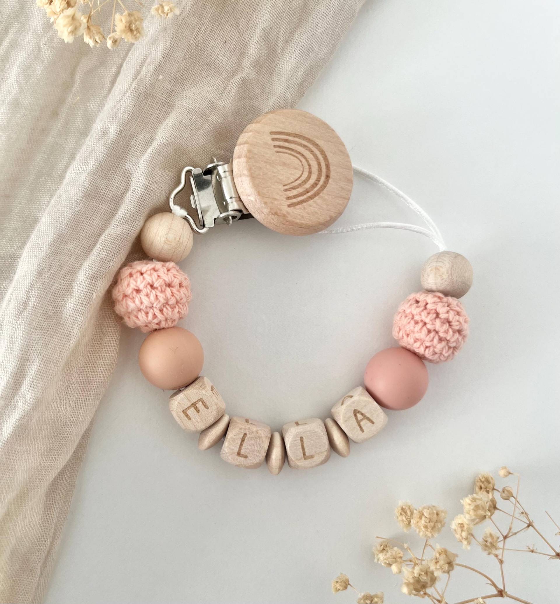 Personalisierte Schnullerkette | Mädchen Rosa Personalisierte Schnullerkette | Mädchen Rosa von littlewonder1996
