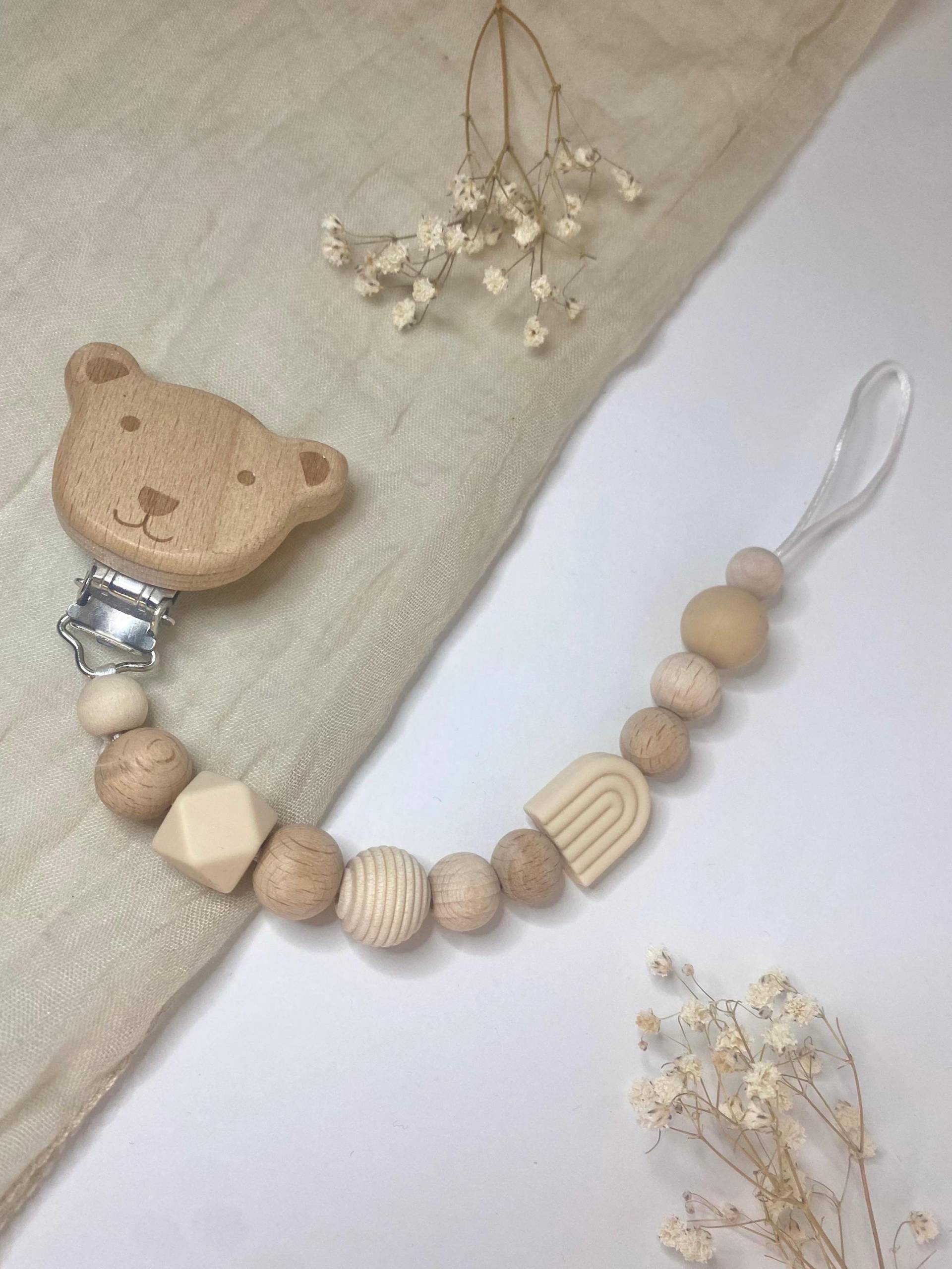 Schnullerkette | Mädchen Junge Beige Bär Schnullerkette | Mädchen Junge Beige Bär von littlewonder1996