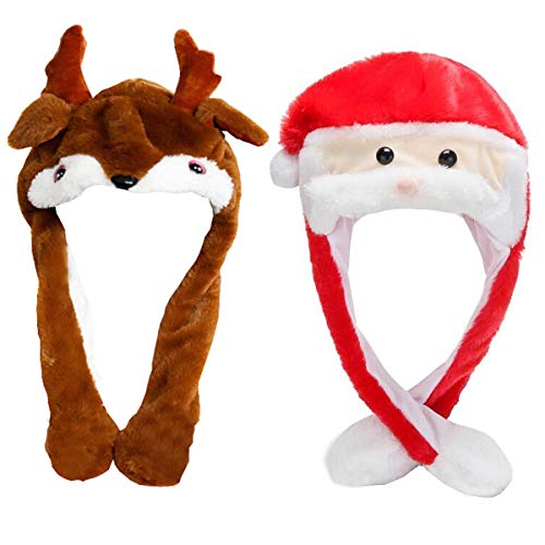 liuer 2 Stück Weihnachtsmütze,Plüsch Nikolausmütze Roter und Elchmütze Beweglichen Ohren Weihnachtsmützen für Erwachsene und Kinder für Weihnachts und Weihnachtsfeiern Weihnachtskonzert liuer 2 Stück Weihnachtsmütze,Plüsch Nikolausmütze Roter und Elchmütze Beweglichen Ohren Weihnachtsmützen für Erwachsene und Kinder für Weihnachts und Weihnachtsfeiern Weihnachtskonzert von liuer